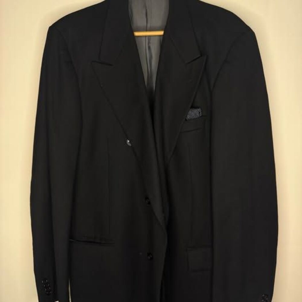Bachrach Black Double Breasted Blazer Jacket 50XL